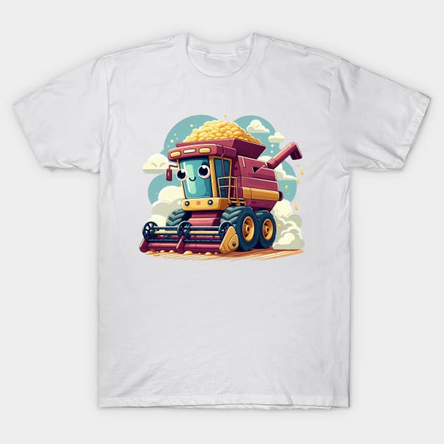 Cute Combine Harvester T-Shirt by Dmytro